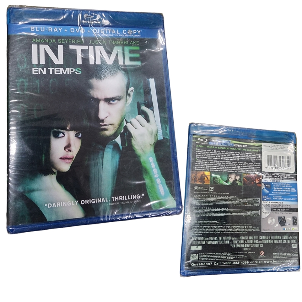 In Time Bluray DVD + Digital Combo New